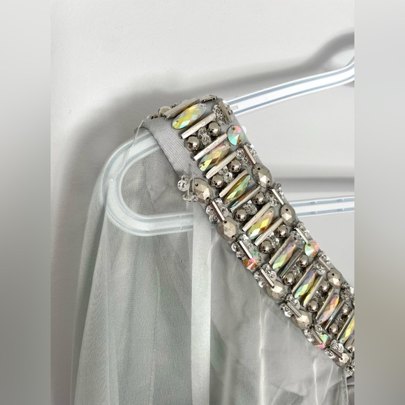 Tony Bowls One-shoulder Cocktail Dress with Ruched Body and Jewelled Neckline - Picture 10 of 15